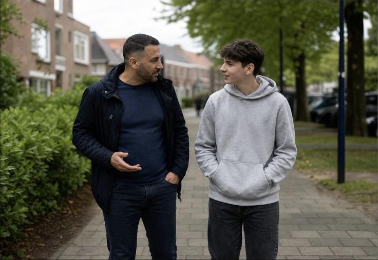 Ambulante begeleiding in gesprek buiten